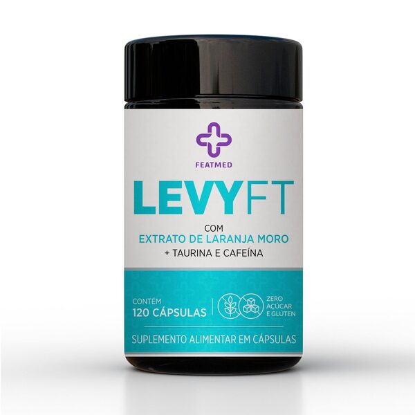 LevyFT com Extrato de Laranja Moro + Taurina e Cafeína 120 cápsulas